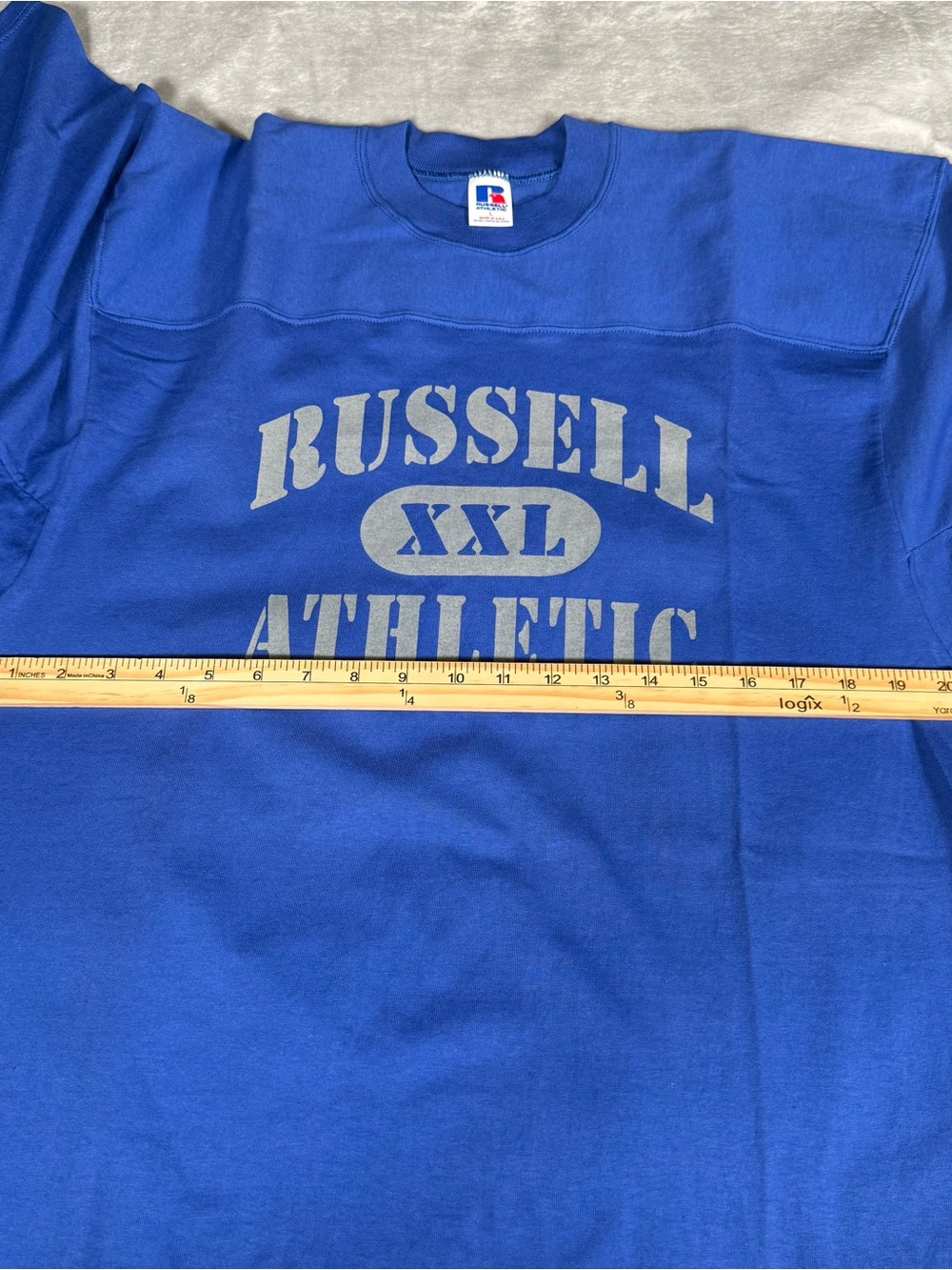 Russell Athletic Football T Shirt Mens L Slim Tall Fit Made In USA NEW 90s - Picture 9 of 11
